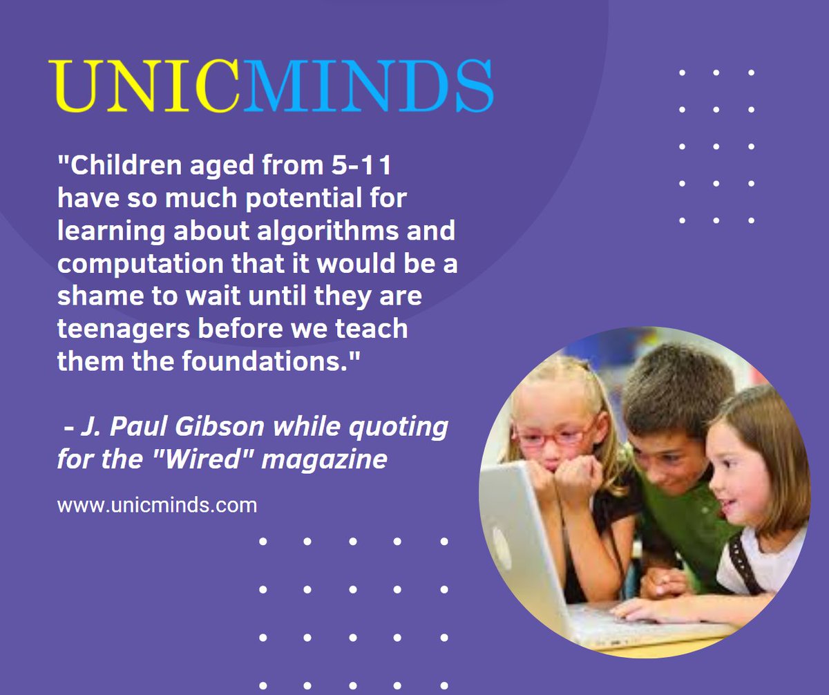 UnicMinds's tweet image. #codingforkids #codingclassesforkids #onlineclasses #onlinecodingforkids #onlinecodingclassesforkids #paulgibson #wired #unicminds #unicmindscodingclasses #codingclasses #codingkids #kidscoding #kids #kidslearning #kidseducation #unicmindseducation #learningforkids #kidscoding