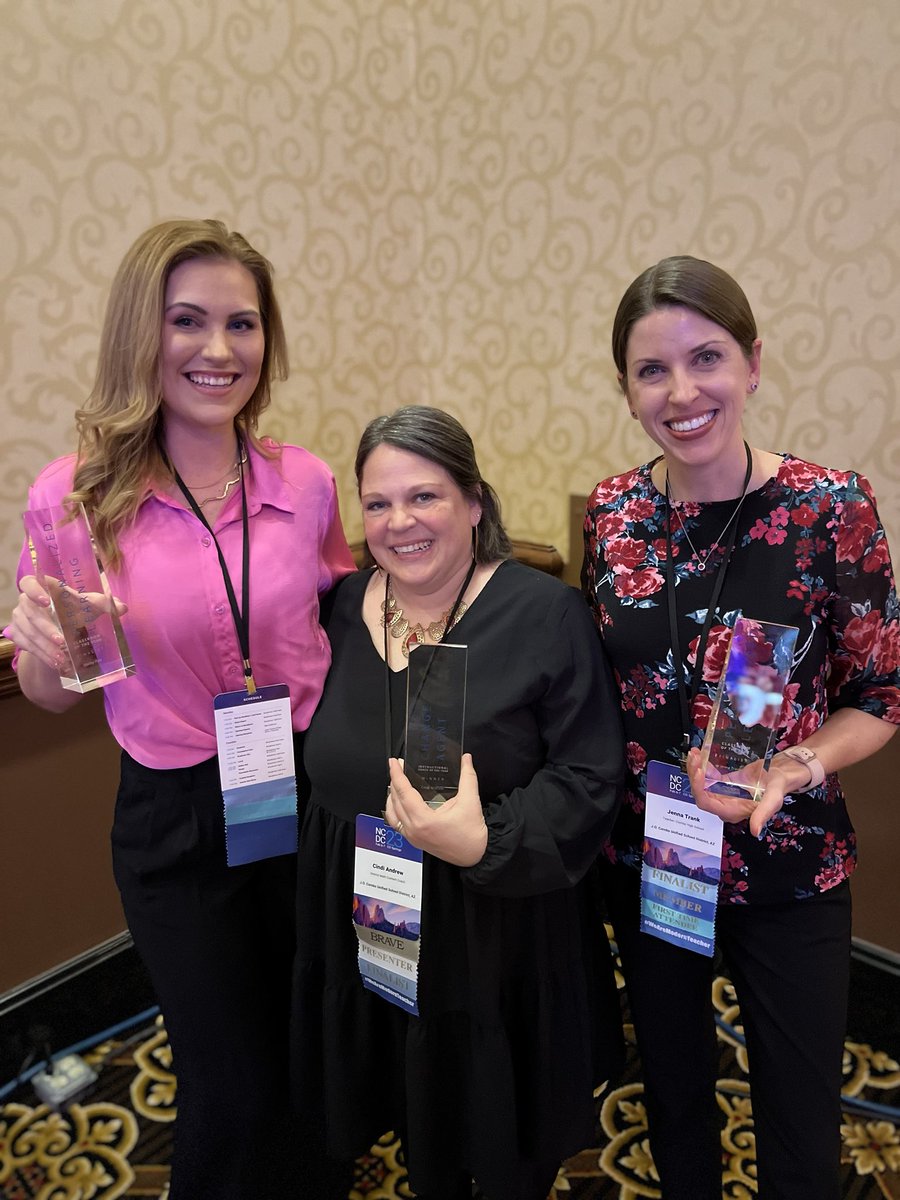 TimFountain7's tweet photo. Proud of our teacher of the year finalists Jenna Trank and Darby Pyle and the national winner for instructional coach of the year Cindi Andrew. https://t.co/HKgtJps5tZ