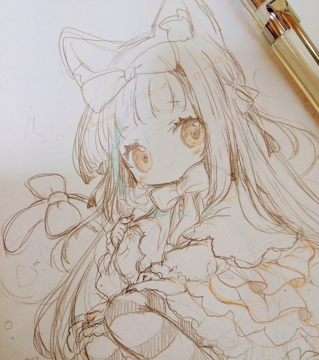 「下書きしょこら～ 」|きい(きみどり)のイラスト