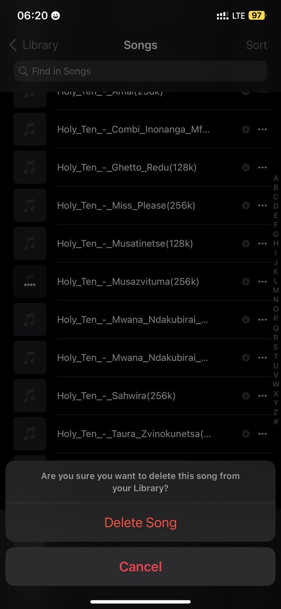 A THREAD 🚨OF  Screenshots DELETING  
any HOLY 10’s song 😆🚮

I’ll Start :