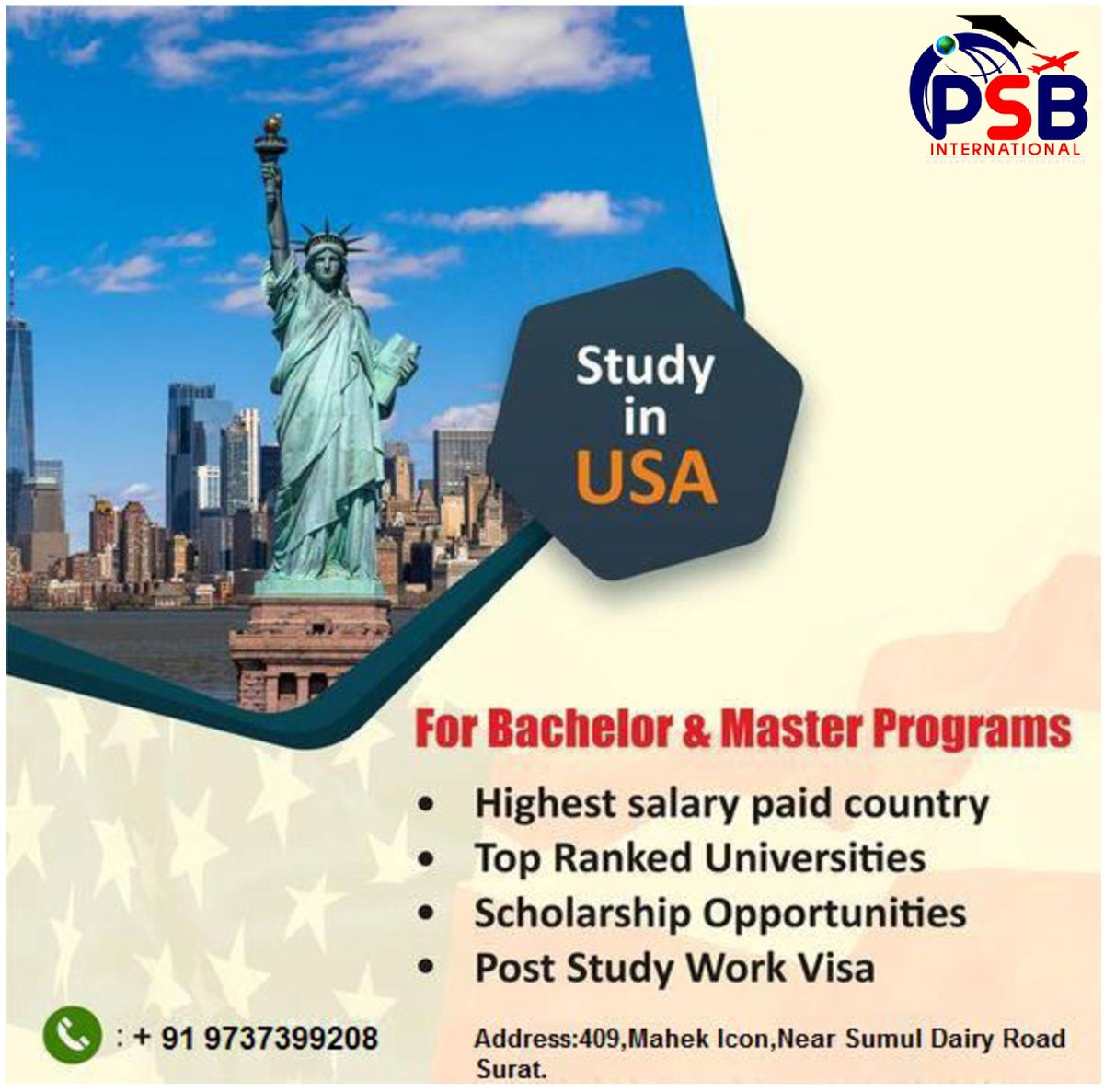 PSBInternation2's tweet image. #usa#studyinusa#wolrdrankinguniversities#
#GapAcceptable#
#america#workafterstudy#NoIELTS#intake2023#
#psbinternational#