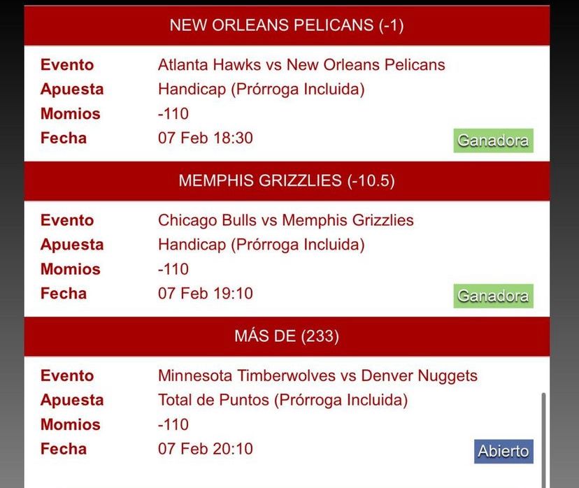 BlackUser_Bets's tweet photo. 🔥🔥PERFECT DAY🔥🔥

Gracias a las personas que confiaron y adquirieron estas jugadas a precio REGALADO!!🍑🍑

Hoy se ganaron miles y millones🤑🤑

Se mandan 3 apuestas con momio -110 se paga prácticamente el doble de lo que TU apuestas💥
💎9 apuestas por solo $400 pesos mxn💰 https://t.co/f1REEpHAAr