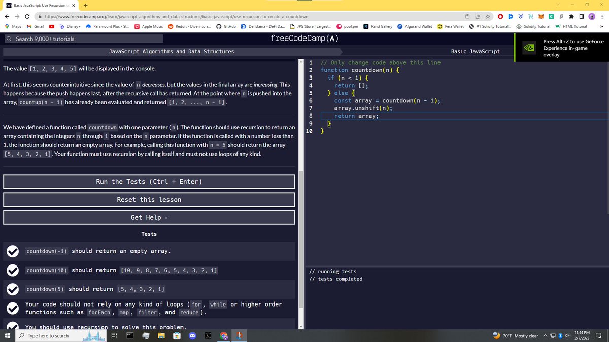 bj8697's tweet image. Not exactly day 1 but we'll start the challenge here.
I still need more practice with recursion cause this problem took me 45 minutes😭
@LearnWeb3DAO 
#100DaysOfCode