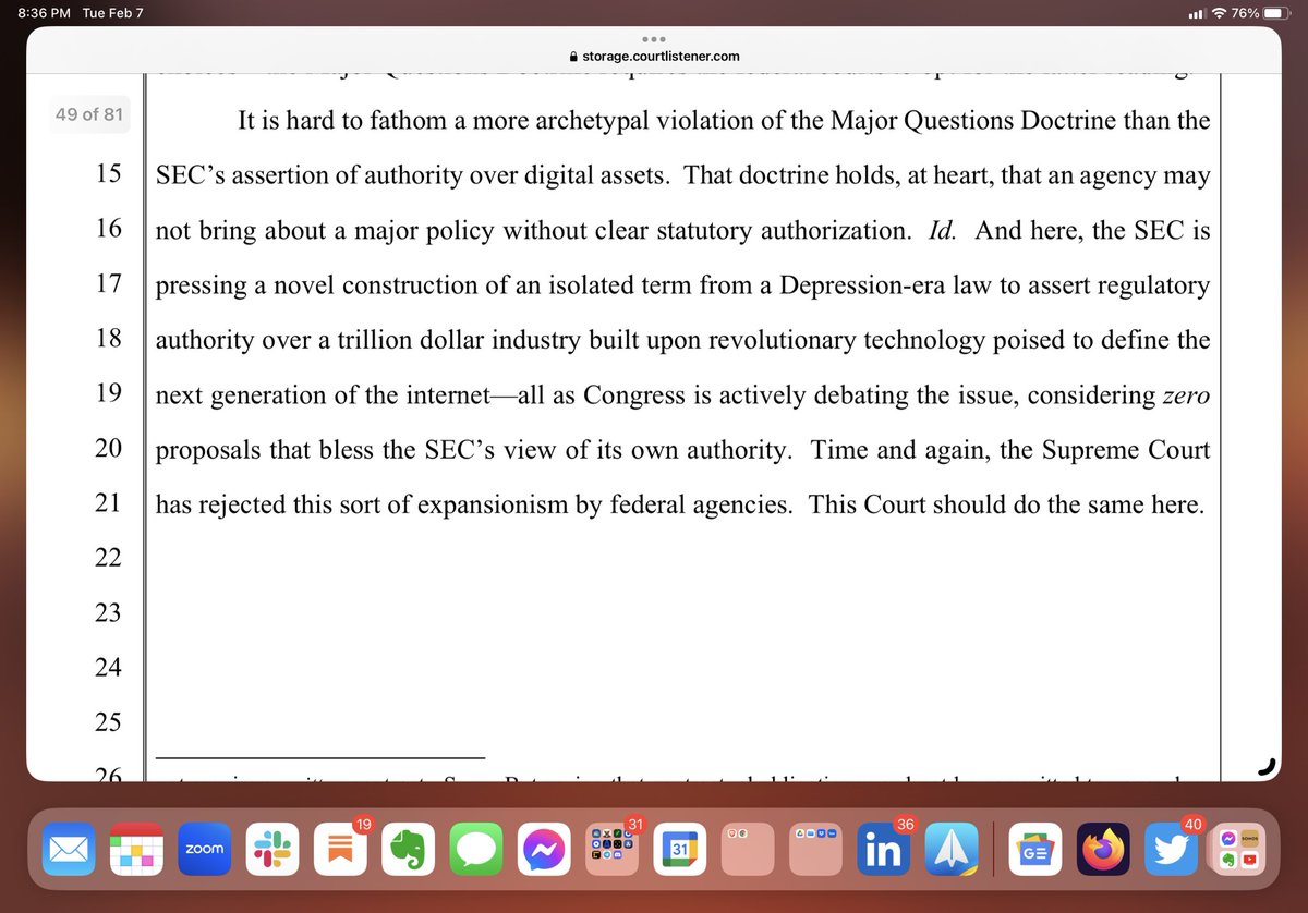 I rarely read legal proceedings …this one was a treat.  Clear and crisp writing that doesn’t need a law degree and makes very clear dismissal arguments….  “..a pie needs a pastry, and term paper needs a paper”….Kudos to these writers!