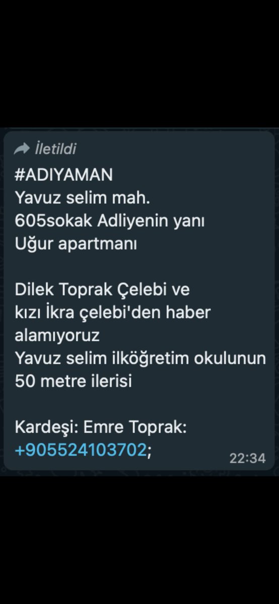 FatmaDu17568713's tweet photo. @AFADBaskanlik @DepremDairesi #deprem #enkazaltindayim @haluklevent @istanbulkizilay https://t.co/bvdxjjGRxP