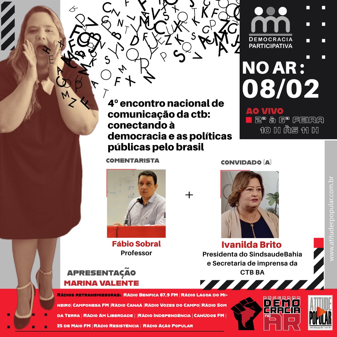 donamegafone's tweet photo. 09 DE FEVEREIRO: UNICAFES REALIZA EXPOSIÇÃO DA AGRICULTURA FAMILIAR EM FORTALEZA. No CAFÉ COM DEMOCRACIA
Convidada: Ivanilda Brito - Presidenta do SindsaudeBahia e Secretaria de imprensa da CTB
Comentarista: Fábio Sobral
#DemocracianoAr #CTB #ComunicaçãoSindical #PisodaEnfermagem https://t.co/5HYV2Lkz4A