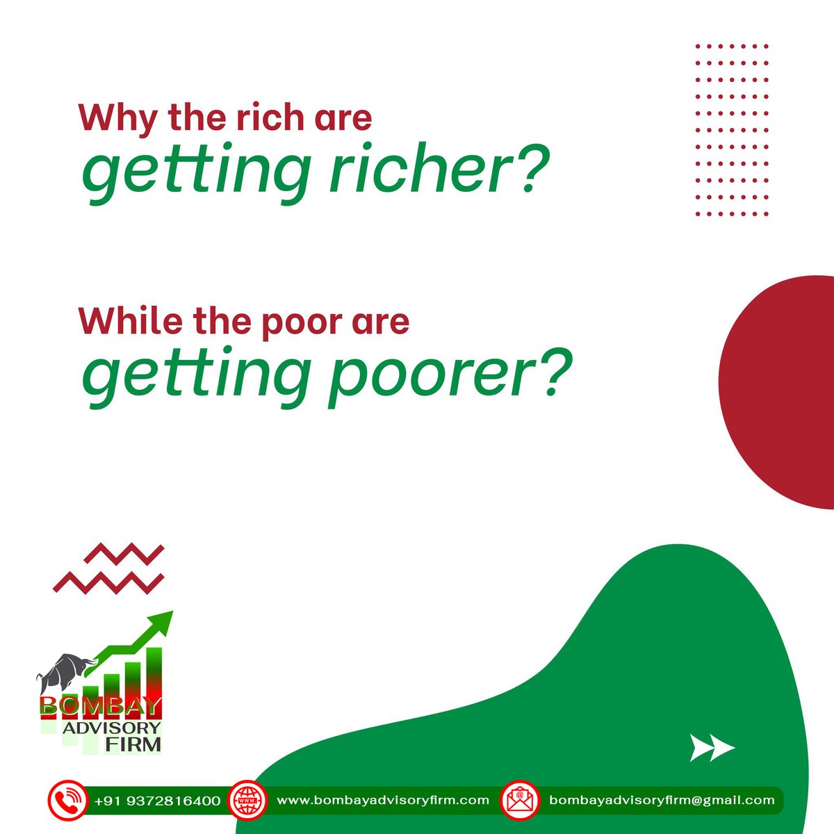 BAF_India's tweet photo. Those who have a lot of money know how to put it to use. In order to increase their wealth, they understand the need of investing. While it's wise to put some cash aside for unexpected expenses, your investments are what will really propel you to financial success.
 #intraday https://t.co/hPWNsAaLpT