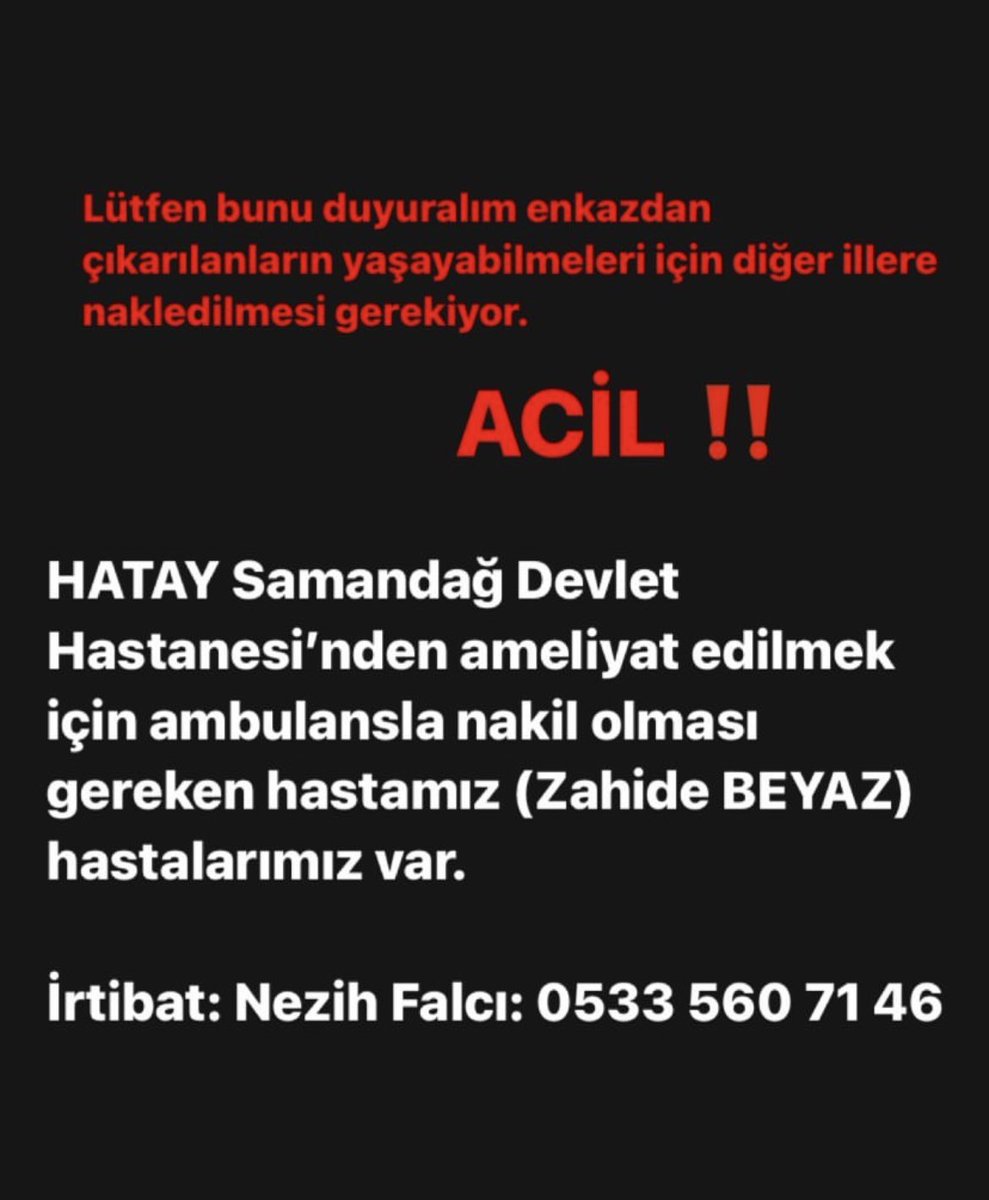 geleceginfosili's tweet photo. #deprem #acildestek #ambulans #SamandagYardimBekliyor #samandagayardim https://t.co/4j2QGyPR2O