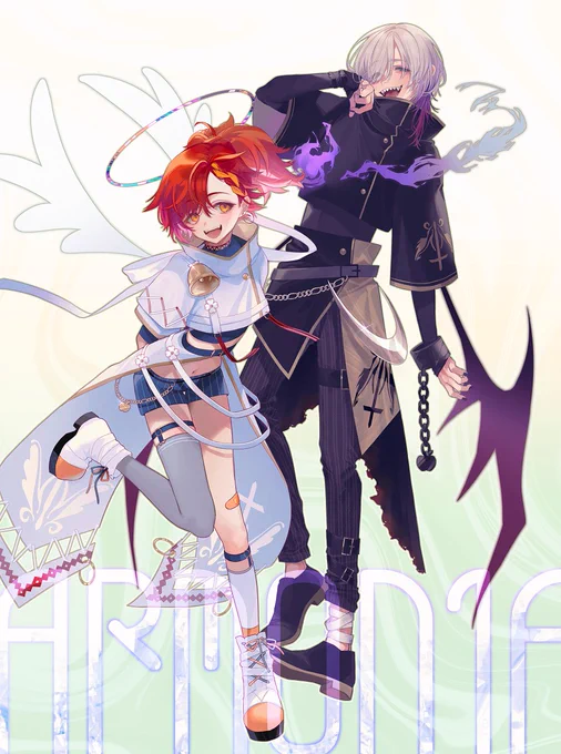 ユニット[ArmoniA]のazu様・抜天様の立ち絵を描かせていただきました!元デザインからお洋服をアレンジしての制作となります◎よろしくお願いいたします〜〜!  