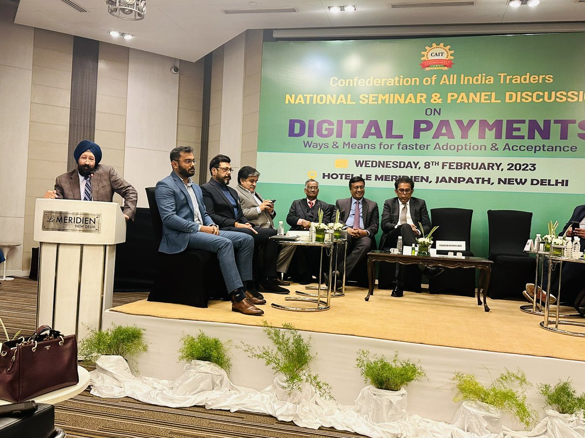CAITIndia's tweet photo. National seminar on #DigitalPayments organised by @CAITIndia at Delhi today. Shri @rohitksingh Secretary, Ministry of Consumer Affairs &amp; Shri @aurora_ravi Exec Director @MastercardNews deliver their key note speech on the massive digital push of the GOI &amp; role of India’s MSME’s. https://t.co/k9XDUN926Z