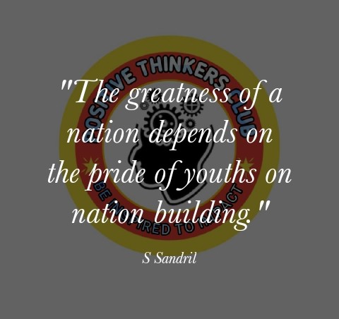 RealCasmond's tweet photo. "The greatness of a nation depends on the pride of youths on nation building."
PT Silav Sanny Buri
#NationBuilding #PositiveThinkersClub #YouthDay https://t.co/VjNUC7hqFM