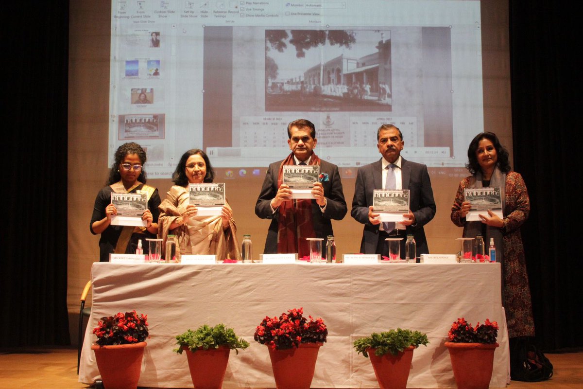 ipcollegedu's tweet photo. Indraprastha College for Women, University of Delhi, celebrated its Centennial College Day on 7th Feb 2023. Sh. @amitabhk87 (India’s G20 Sherpa) graced the occasion as Chief Guest. #ipcw #du #collegeday #centennial https://t.co/iXQVAhAYD5