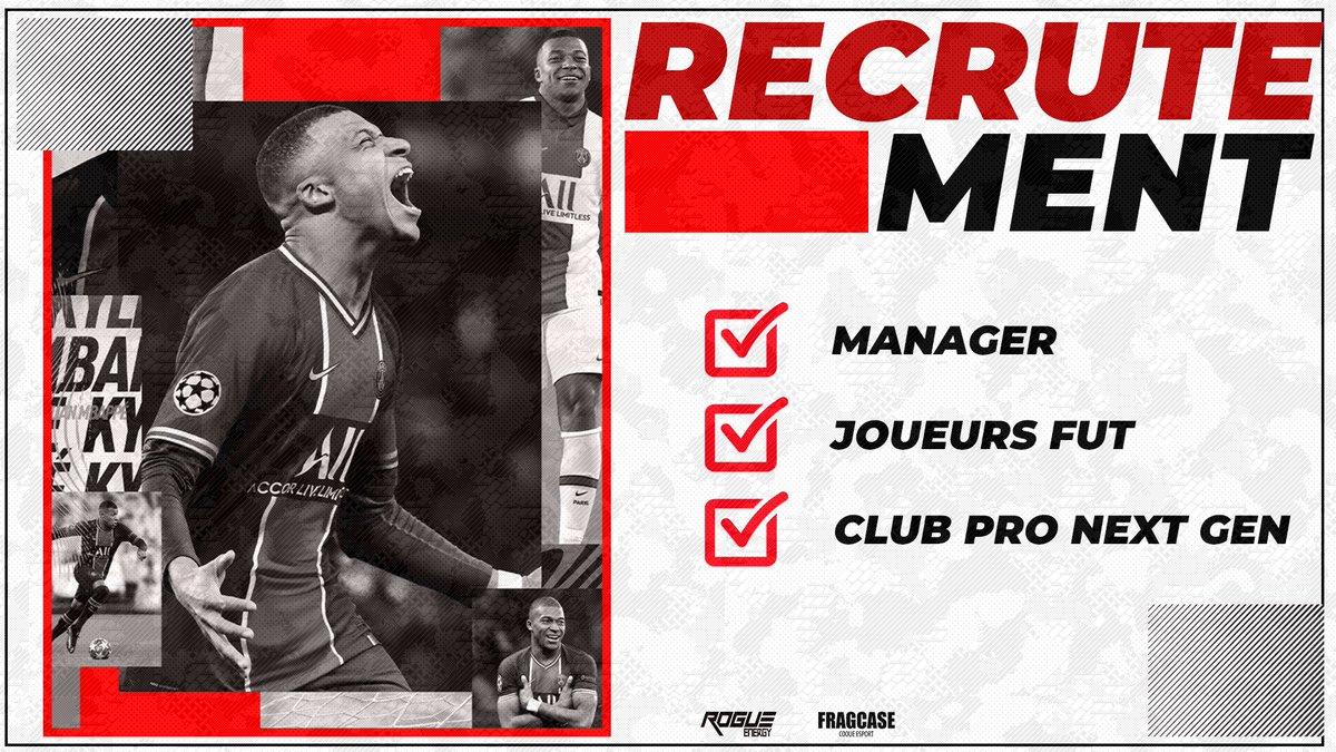eSports_RedWinG's tweet photo. ➡️ Aujourd'hui, l'association 𝗥𝗲𝗱𝘄𝗶𝗻𝗚 𝗲𝗦𝗽𝗼𝗿𝘁 recrute pour son pôle #FIFA23.
Nous recherchons :
✅️ 𝗝𝗼𝘂𝗲𝘂𝗿𝘀 𝗙𝘂𝘁
✅️ 𝗖𝗹𝘂𝗯 𝗣𝗿𝗼 𝗡𝗲𝘅𝘁 𝗚𝗘𝗡
✅️ 𝗠𝗮𝗻𝗮𝗴𝗲𝗿
Si vous souhaitez postuler,
✉️ N'hésitez pas à venir nous contacter.
#LetsGoRedWinG https://t.co/mFEzH6Clxo