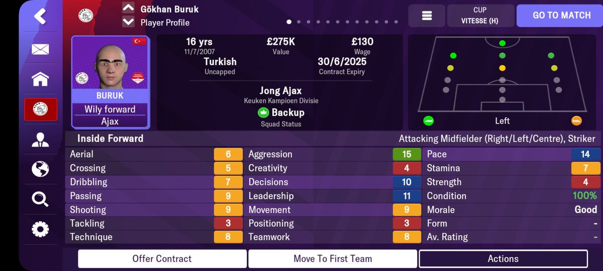 FMM_Blog's tweet image. This is something I overlooked when starting this challenge. Obviously a new feature of this years game is the ability to poach academy players. Decided to sign him to see how it would work. Shame he's awful. It hasn't gone down as £900k spent so he feels like an academy player.