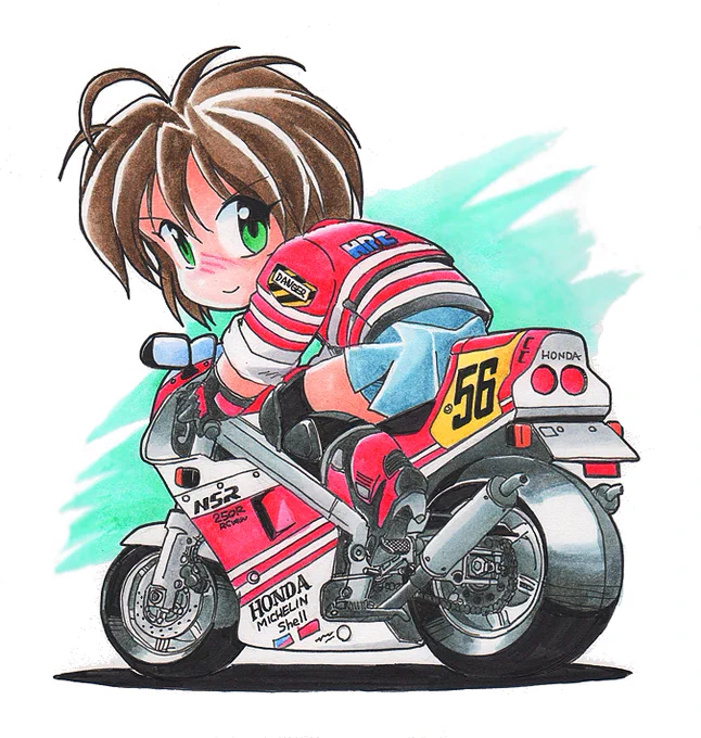 #ニーハイの日 バイク×ニーハイニーガード&バンクセンサー付きニーハイでニーハイ警察への対策もバッチリ! 
