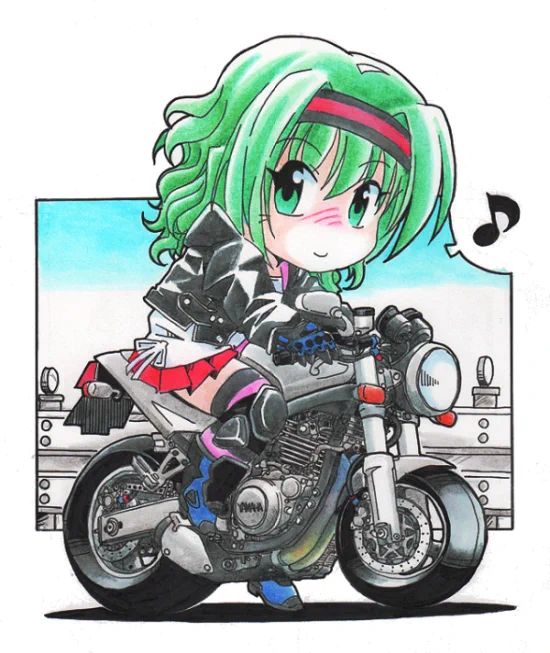 #ニーハイの日 バイク×ニーハイニーガード&バンクセンサー付きニーハイでニーハイ警察への対策もバッチリ! 