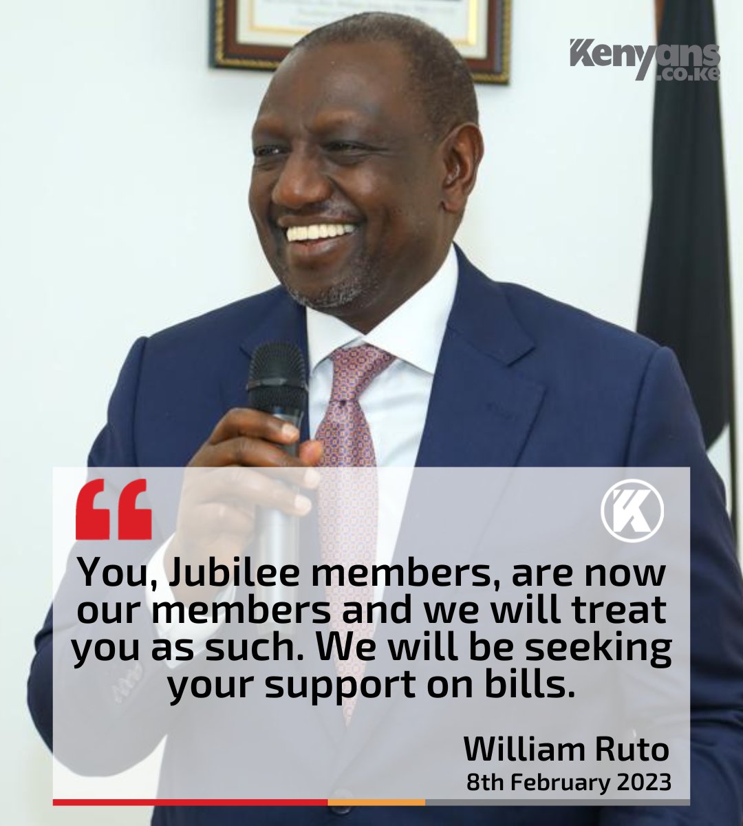 Kenyans's tweet photo. Jubilee members are now our members - President Ruto https://t.co/ZDGmfkJSWP