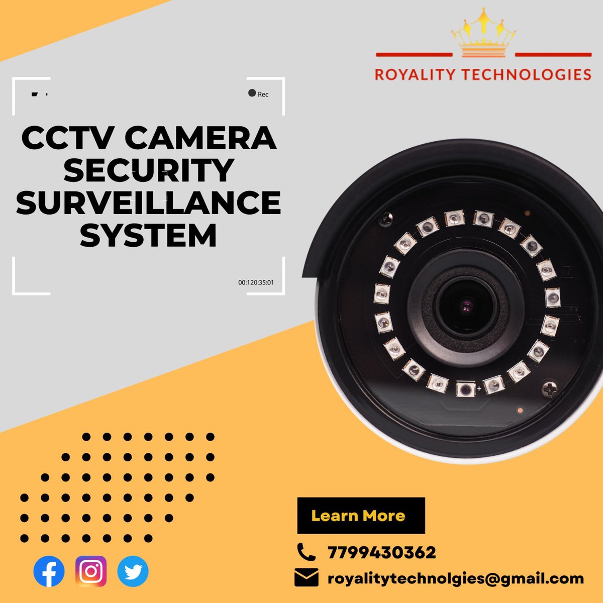 RoyalityTechno4's tweet photo. 😎😎#Royaltytechnologies #specialize in high-quality #securitycameras and #solutions for various physical locations. 

⭐⭐We provide #affordable,# efficient, and #effective security solutions that are #flexible enough to meet your needs and your budget

☎️ Call: +91 77994 30362 https://t.co/7Zg74k1XzE
