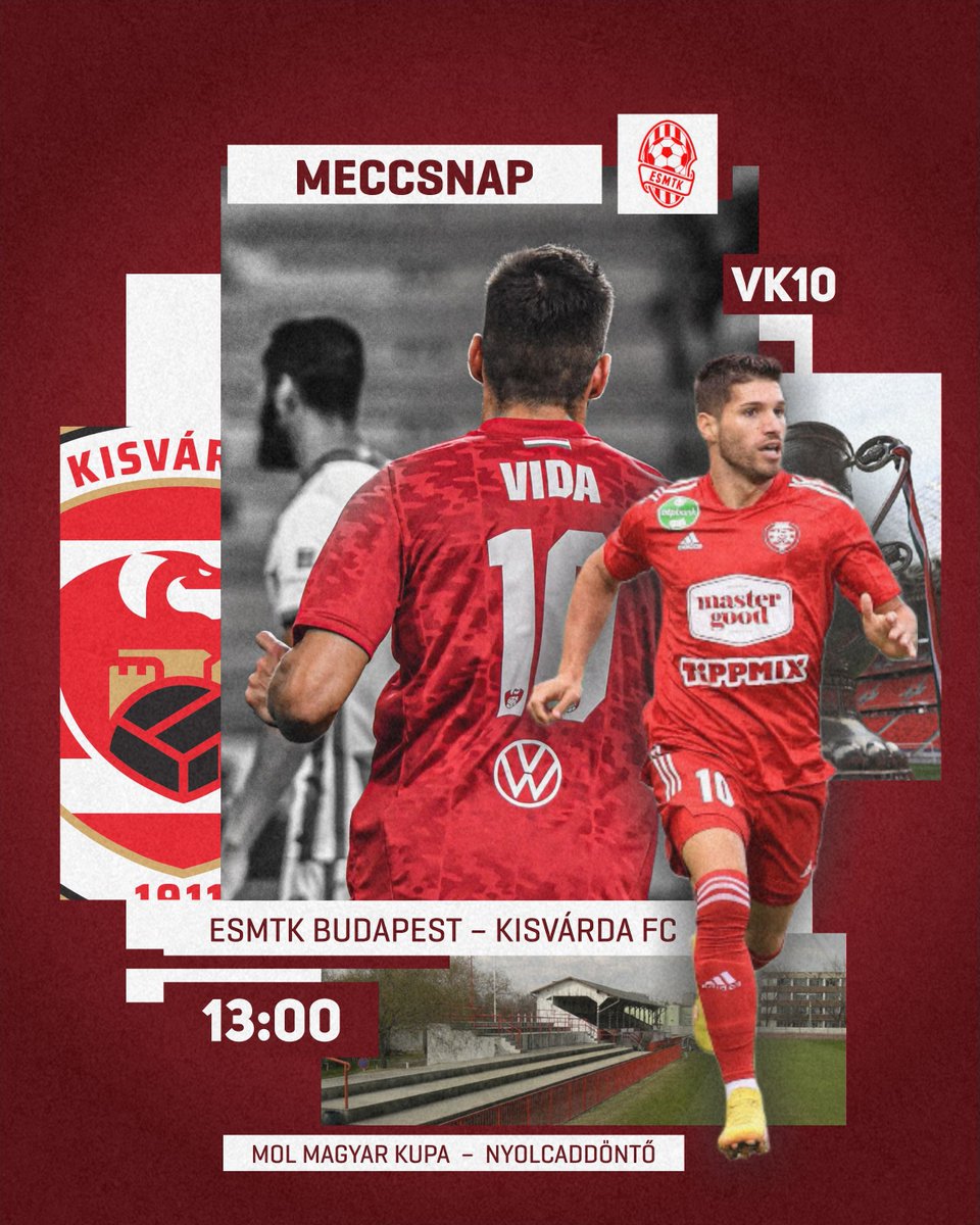 KristopherVida's tweet photo. 🏆 MECCSNAP
🇭🇺 MOL Magyar Kupa, Nyolcaddöntő
🆚 ESMTK Budapest – Kisvárda FC
🏟  Budapest, ESMTK Stadion
📲 LIVE Stream: https://t.co/C3cOez52N8
#⃣ #VK10 #MagyarKupa #Kisvárda https://t.co/DsWoVZQqro