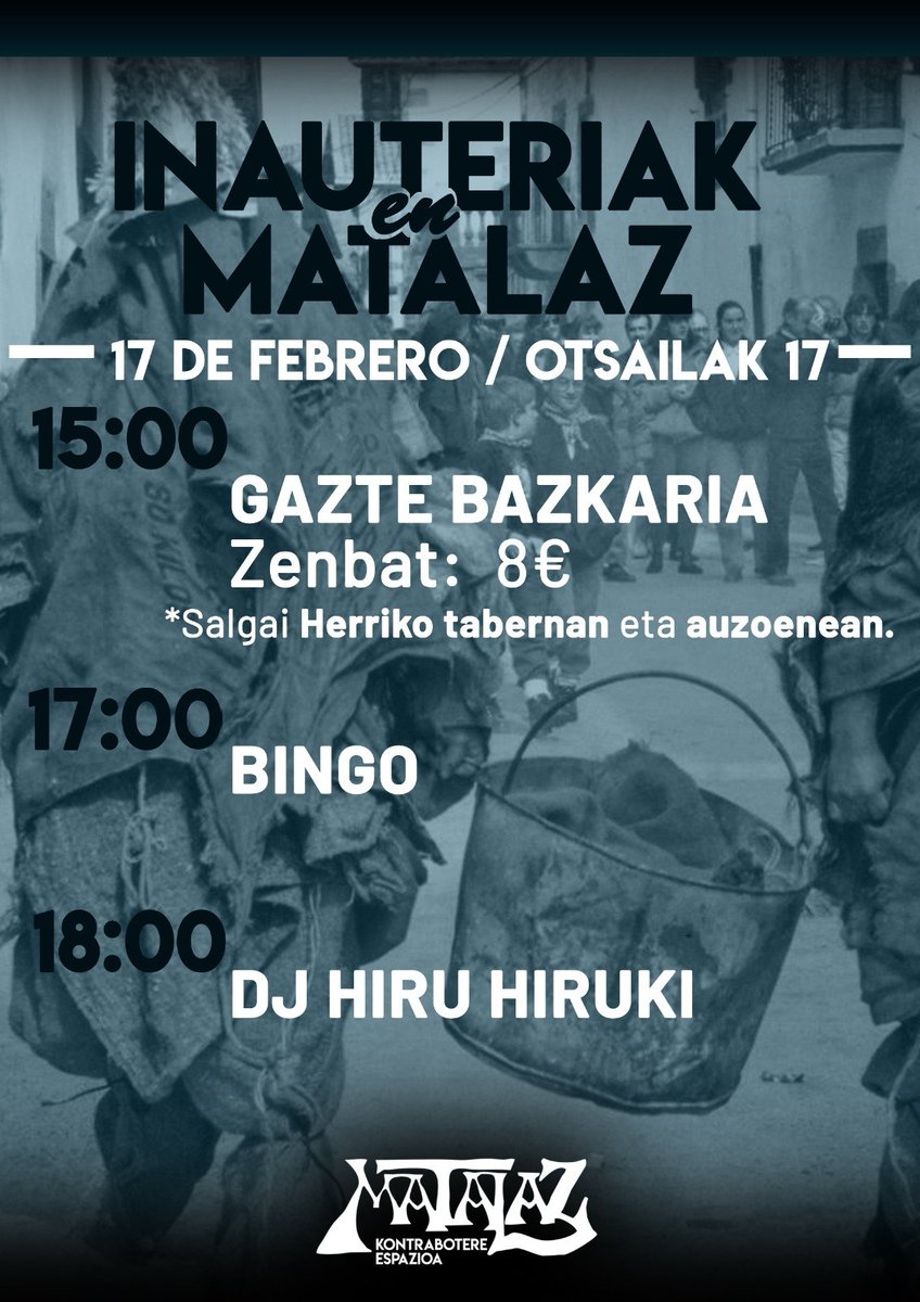 🚨𝗶𝗻𝗮𝘂𝘁𝗲𝗿𝗶𝘀 𝗲𝗻 𝗺𝗮𝘁𝗮𝗹𝗮𝘇!🚨
Animatuu eta erosi txartelak!