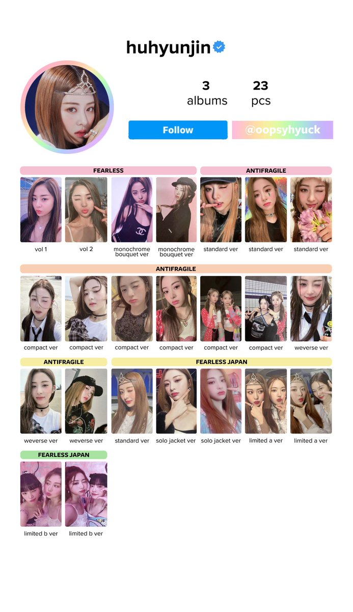 Help RT!!
🛒 WTB Want To Buy
✧ good condi
✧ opslot gapapa
✧prefer under price

🏷 wts jual beli photocard yunjin le sserafim fearless japan antifragile vol 1 2 monochrome standard compact unit weverse solo jacket limited a b sakura kazuha chaewon eunchae ver