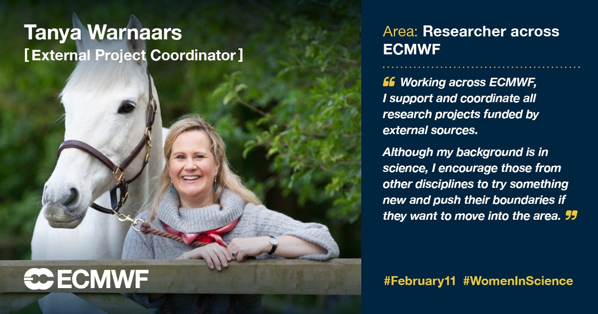 ECMWF's tweet photo. Continuing #WomenInScience, meet Tanya Warnaars, who coordinates external projects for researchers across ECMWF. 

💬 Working across ECMWF, I support and coordinate all research projects funded by external sources. 

🧵 https://t.co/J1hYaaTehf