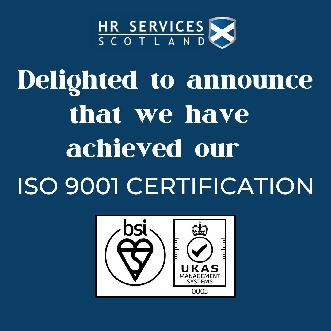 HRServiceScot's tweet photo. HR Services Scotland Ltd are delighted to announce a fantastic start to the year with no nonconformities and six good practice commendations following our annual audit from BSI.

#hrss #iso #shieldingyourbusiness

‌ https://t.co/f8jwx5dHEQ
