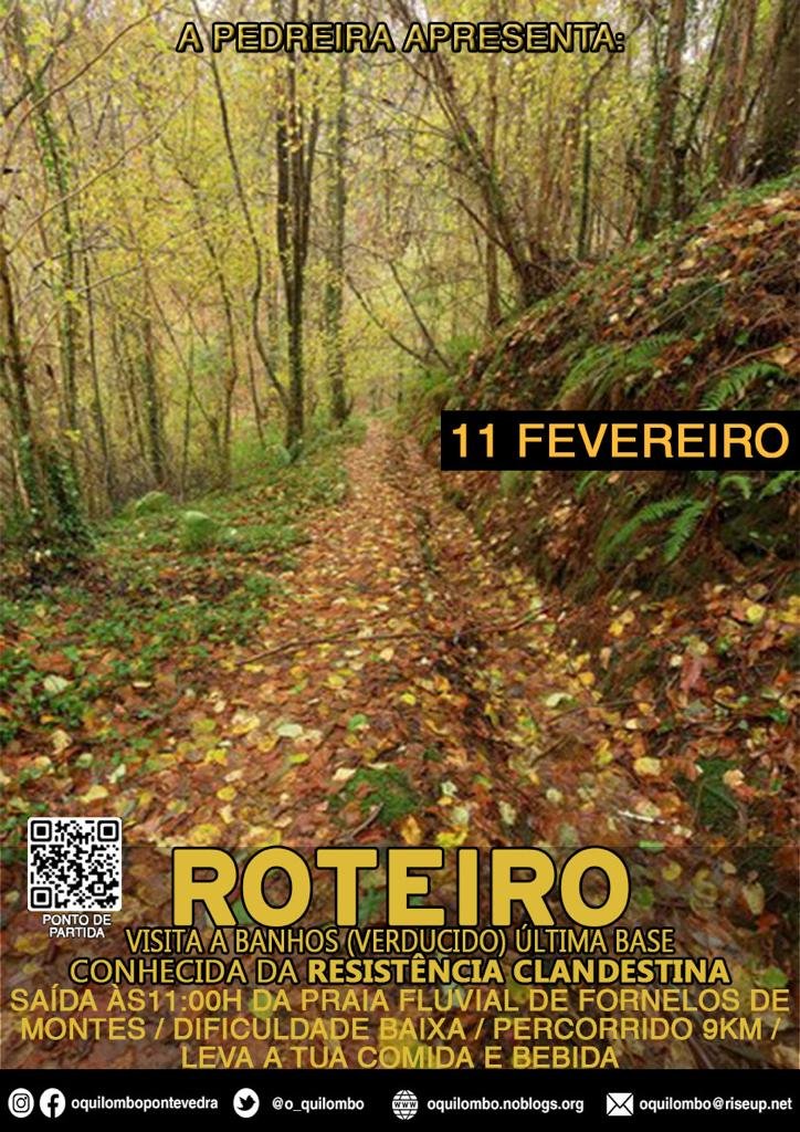 Sábado caminharemos 🚶‍♂️🚶‍♀️ polo mesmo monte que utilizarom de refugio os que foram para o Estado os inimigos públicos n°1 durante mais dumha década. O lugar para eles seguro eram as aldeias entre A Lama e Fornelos de Montes. Vem conhecê-las!   Hora de remate aproximada às 14:00