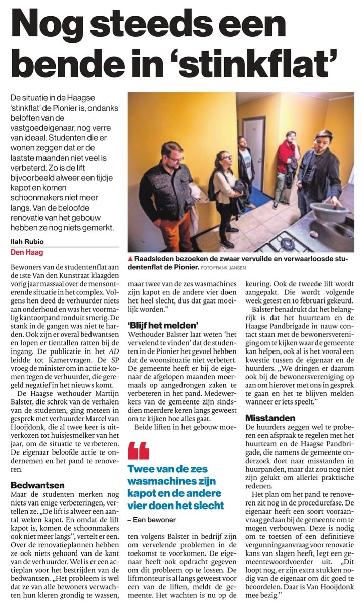 Actievoeren werkt!

Door de acties van bewoners van de Pionier heeft hun verhuurder eindelijk aandacht voor hun woonsituatie!

Maar... eerst zien, dan geloven. Want de Pionier is op dit moment eigenlijk onleefbaar. Daarom gaan we door 👊