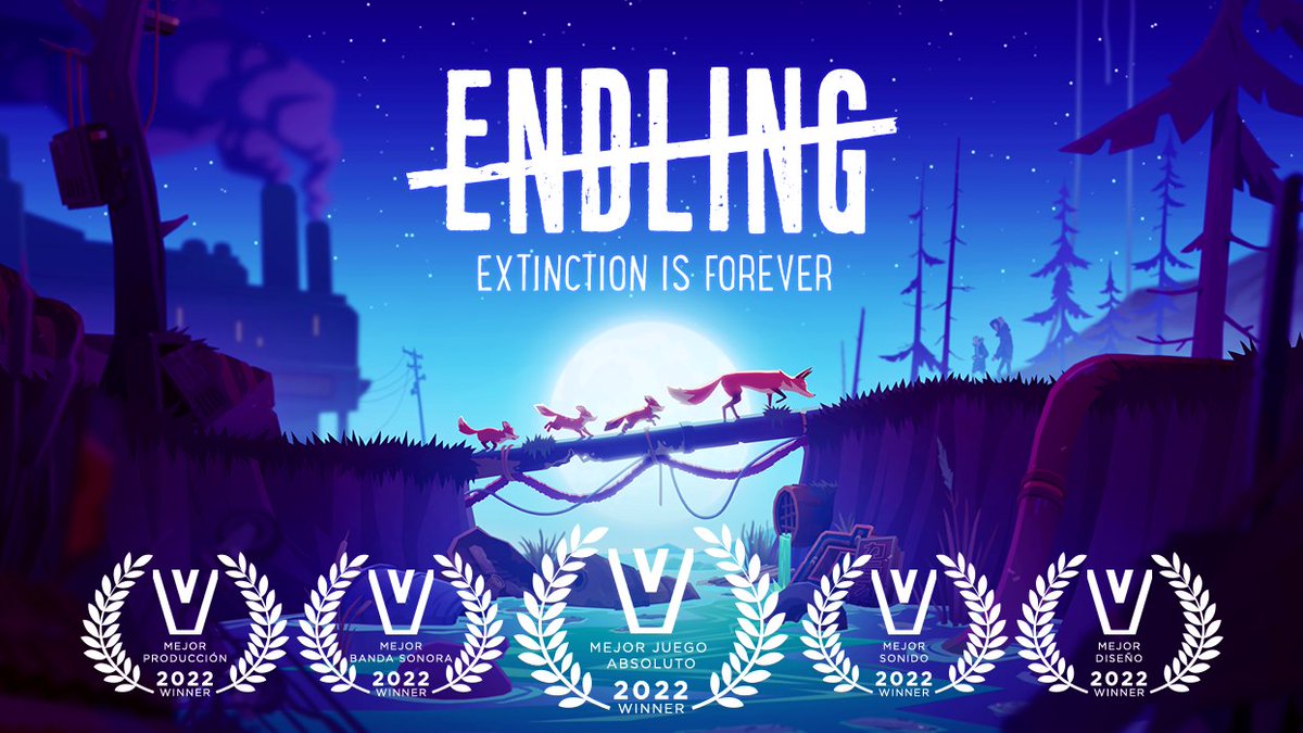 HerobeatStudios's tweet photo. Oh my! We got five @DeVuego awards!
🏆Best Game
🤹Best Design 
🔊Best Sound 
🎼Best Music
👩‍💼Best Production
But what's even better, five devs won awards for their invaluable contribution to #Endling. Gratz @Tonire_ @RobOfAstora @ManelGilInglada and @PauThePlayer. You rock, guys! https://t.co/rWYy6tGBRi