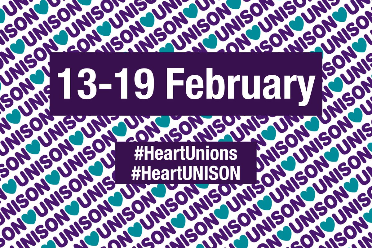 It's #HeartUnions week and we're celebrating the work that unions do for working people. 

While the government shows no love for millions of working people, public support is rising for trade unions. So this is a great week to recruit a friend to UNISON. 

#HeartUNISON