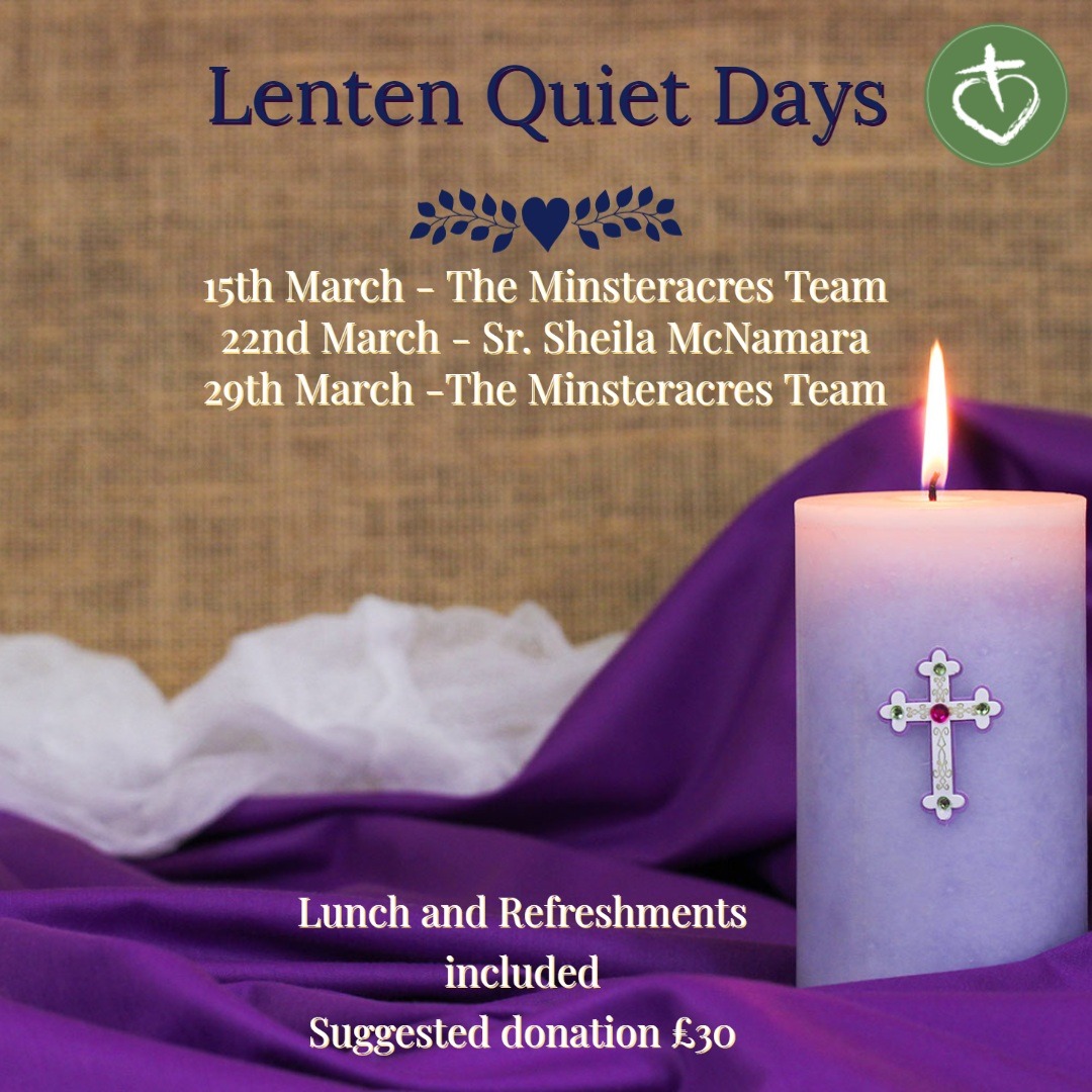 Lent begins on 22nd February, why not book a Quiet Day with us to reflect and listen to God in Scripture Visit: minsteracres.org/retreats/
#lent #jesus #easter #catholic #love #faith #ashwednesday #church #christian#prayer