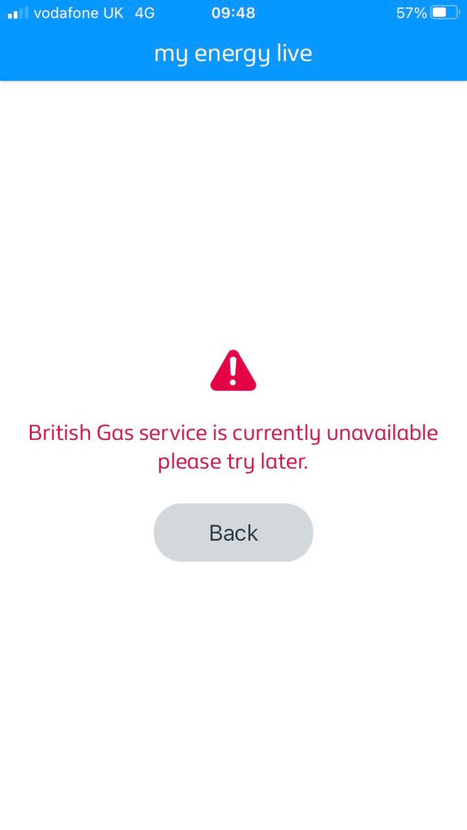 pareshthakore's tweet photo. @BritishGas Use the myenergy app to view usage, they say
❌❌❌ 
Then told that currently thousands of people are having trouble with smart meter connectivity issues?
What is the truth @BritishGasHelp 
At a time when people need to view their spending, can I have a working one please! https://t.co/cGnVnESgit