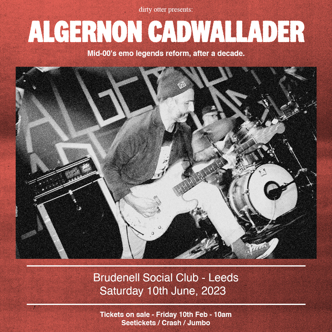 Nath Brudenell (@nath_brudenell) on Twitter photo 🤯 Algernon Cadwallader are BACK! 🤯
Pairing Midwest emo with math-rock musicianship, they pay us a visit here at The Brudenell on June 10th, courtesy of <a href="/dirtyotter/">Dirty Otter</a>. ⚡
T️ickets go on sale this Friday @ 10AM, set those alarms.⏰
➡️ bit.ly/AlgernonCadwal… 🤯 Algernon Cadwallader are BACK! 🤯
Pairing Midwest emo with math-rock musicianship, they pay us a visit here at The Brudenell on June 10th, courtesy of <a href="/dirtyotter/">Dirty Otter</a>. ⚡
T️ickets go on sale this Friday @ 10AM, set those alarms.⏰
➡️ bit.ly/AlgernonCadwal…