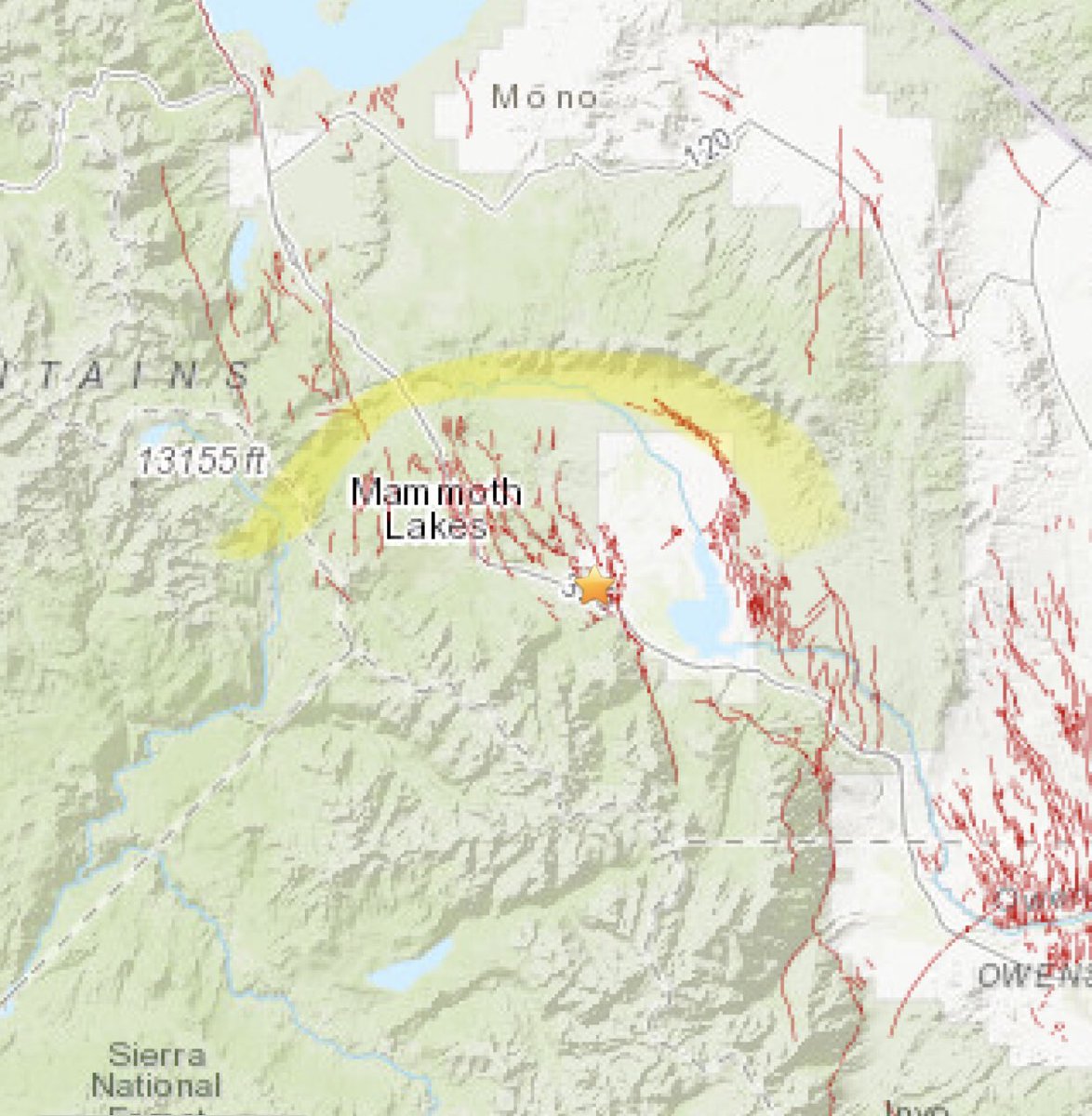 BCWildfireHelp's tweet photo. M2.8 #LongValleySuperVolcano🌋
👉3.4km deep
📍#HiltonCreekFault https://t.co/gRZeJgZYVP