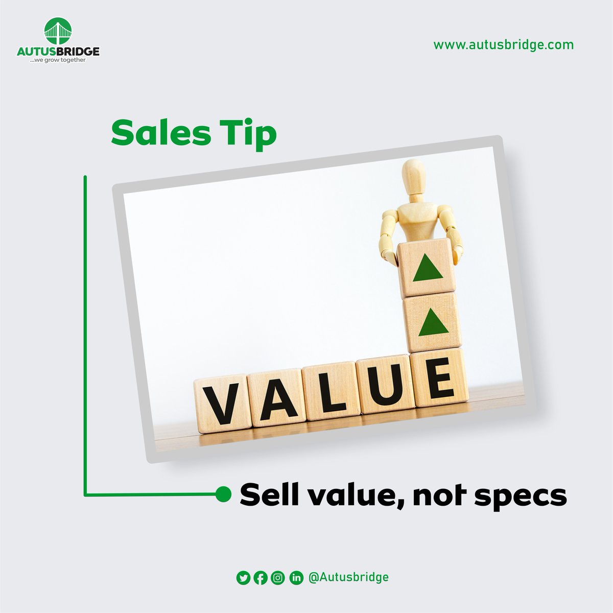 AutusBridge's tweet photo. Leads want to know that the product they're considering purchasing will solve their problem.
#sales #salesacademy #salestraining #smartshopsolution #salesforceautomation #crmsolution
#Thread https://t.co/JpdloDs91A