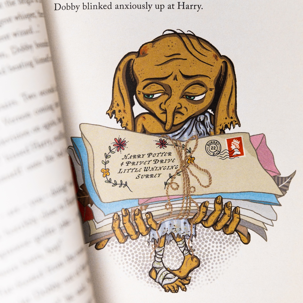Harry Potter and the Chamber of Secrets is action-packed from the beginning to the end giving us plenty of opportunities for illustrations. What is your favourite illustrated moment from the book? ⚡️ Let us know in the comments! #HarryPotter #MinaLima #ChamberOfSecrets