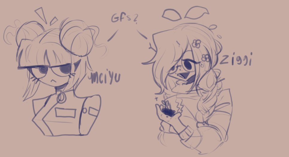 WillowRysse's tweet image. Got my new cord, and made a couple of Polygurian gals!
Meiyu I'm thinking is maybe like a DJ or something like that, and Ziggi is a botanist! 
They miiiiight be Gfs, but I haven't decided yet lmao :&amp;gt;

#Hotline024 #Polygons #Polysona #originalcharacter