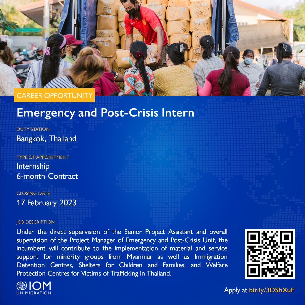 IOM Thailand on Twitter: "📢Job opportunities at IOM Thailand! We are