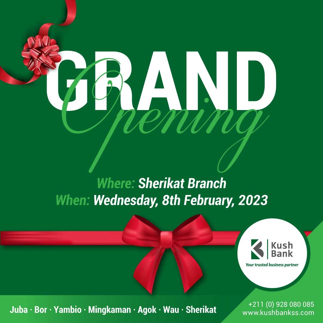 We officially launch our youngest baby on Wednesday, 8th February, 2023. The new Kush Bank branch in Sherikat.