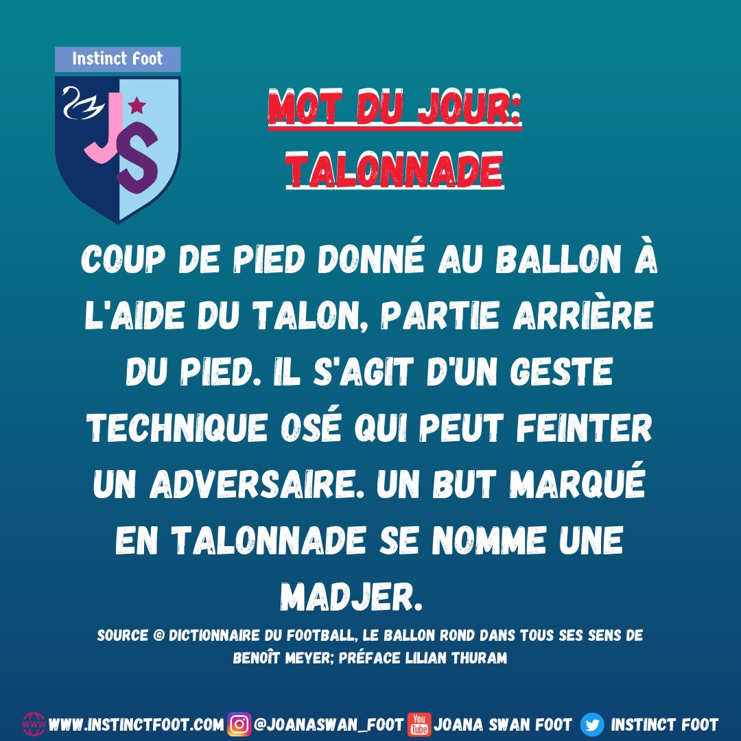 instinctfoot's tweet photo. Au quotidien un nouveau mot pour apprendre d'avantage sur le language du football ⚽
#football #dictionnairedufootball #instinctfoot #motdujour #talonnade https://t.co/fs4vkqsb8T