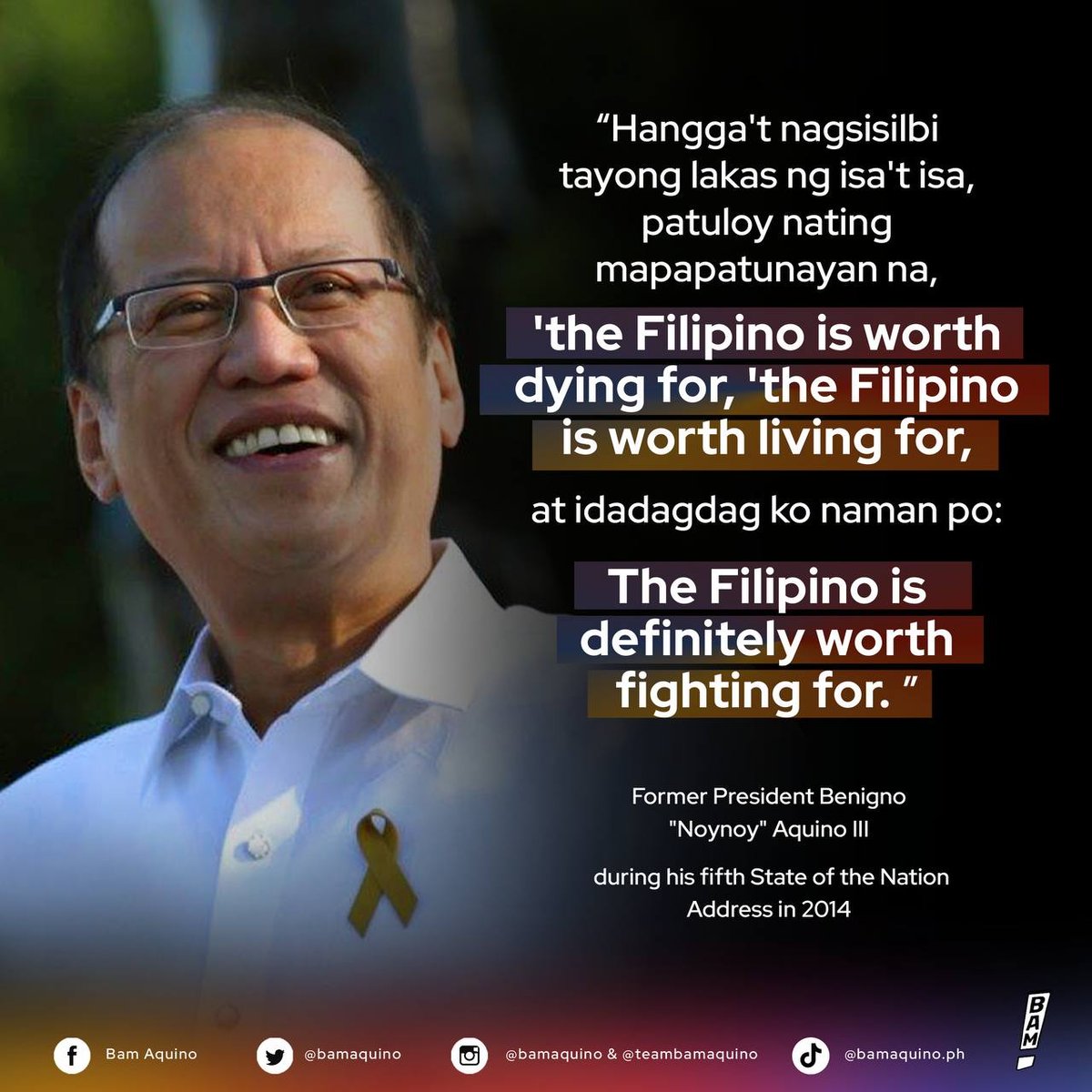 bamaquino's tweet photo. Patuloy naming isasabuhay ang pagmamalasakit, katapatan, at inspirayon na iyong ipinama para sa mga Pilipino. Maligayang kaarawan, PNoy! https://t.co/7YqMS0jUtE