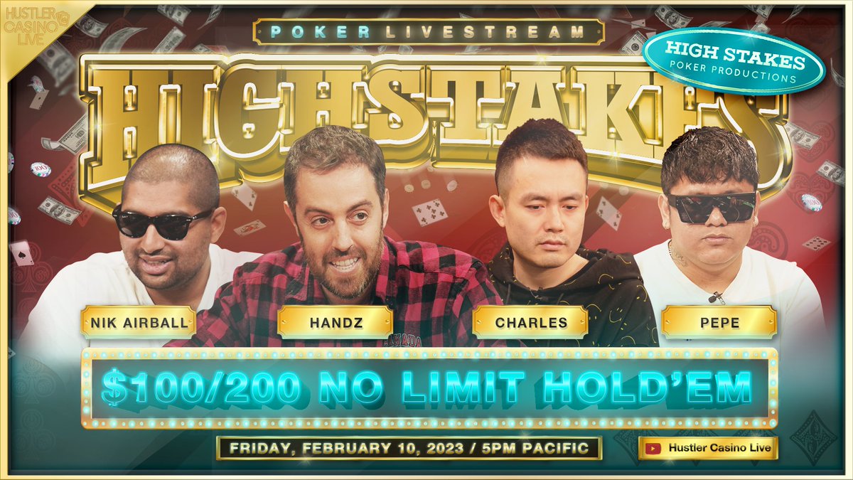 THIS FRIDAY!!

SUPER HIGH STAKES $100/200 w/ <a href="/HANDZpoker/">HANDZ</a>, Charles, Pepe, <a href="/nikairball/">Nik Airball (Code AIRBALL)</a>, <a href="/MikeXpoker/">Mike X Poker</a>, Francisco &amp; @Marsback2earth 

EPIC HIGH STAKES ACTION this Friday!!

Watch it here: youtube.com/live/6euwZpjEz…