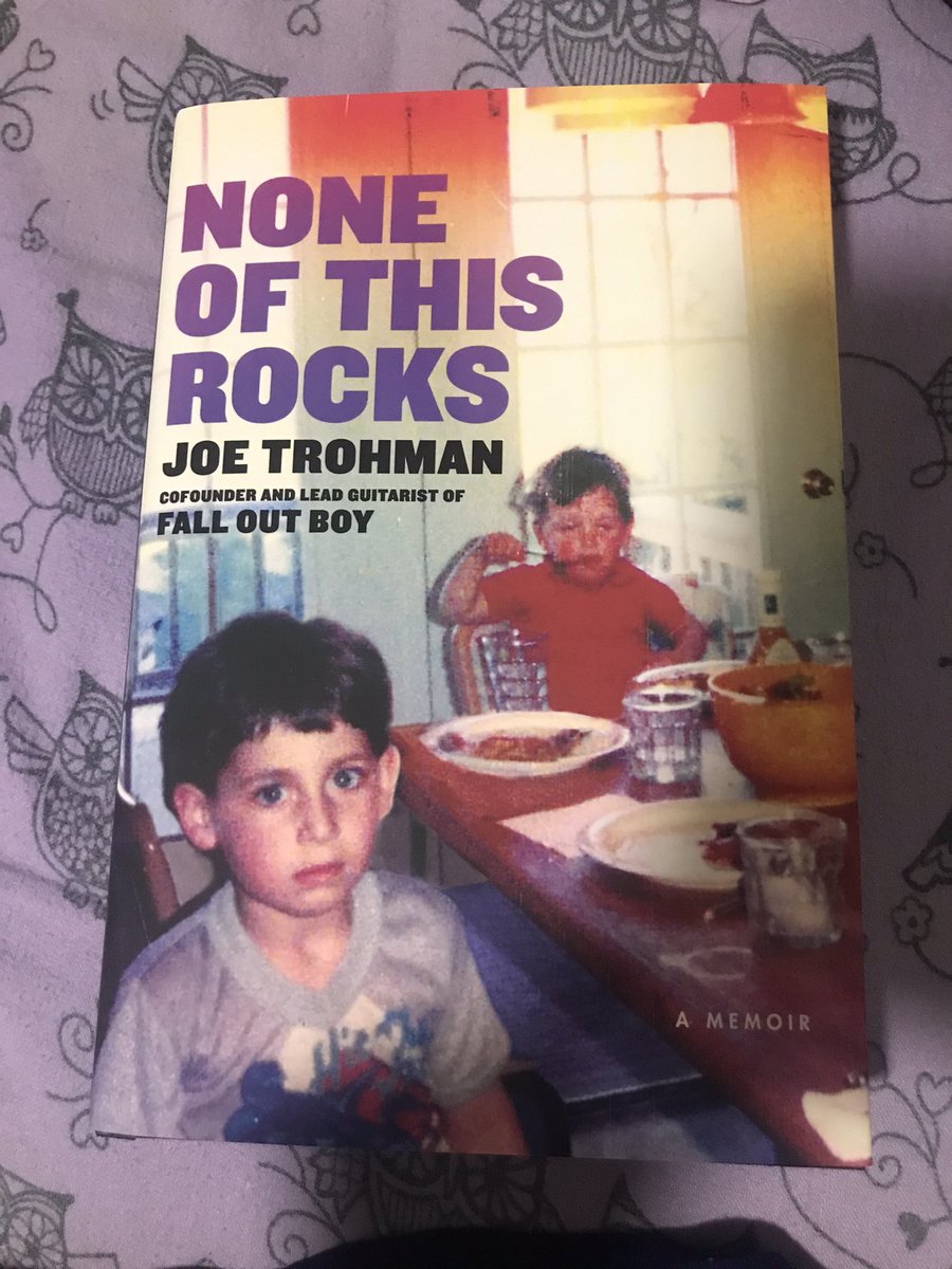 @trohman after get lost in the mail for a bit it’s finally in my hand and I’m so excited to read it #noneofthisrocks #falloutboy #joetrohman