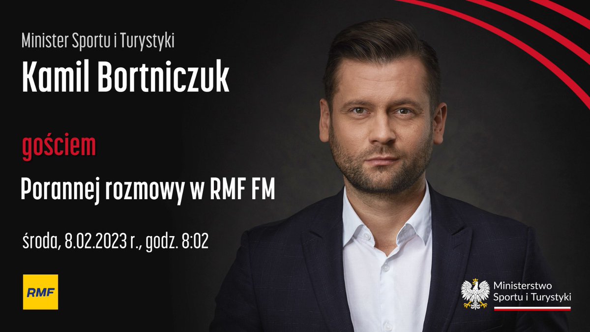 🔜 Minister @KamilBortniczuk będzie dziś gościem porannej @Rozmowa_RMF @RMF24pl. ⏱️ Zapraszamy o 8:02‼️