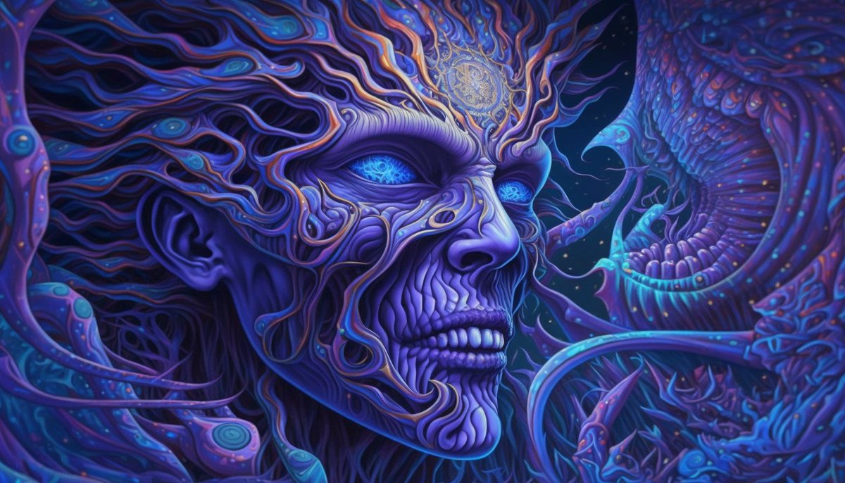 aiartbysurya's tweet photo. Alex Gray Style Horror
AI Art Community Theme: Purple and Gold ๐๐
#alexgray #psychedelic #psychedelic #trippy #trippyart #art #aiart #aiartcommunity #aiartwork #digitalart #digitalartwork #digital #aigenerated #midjourney #midjourneyai #midjourneyart #aigeneratedart https://t.co/k4N5x9sm9c