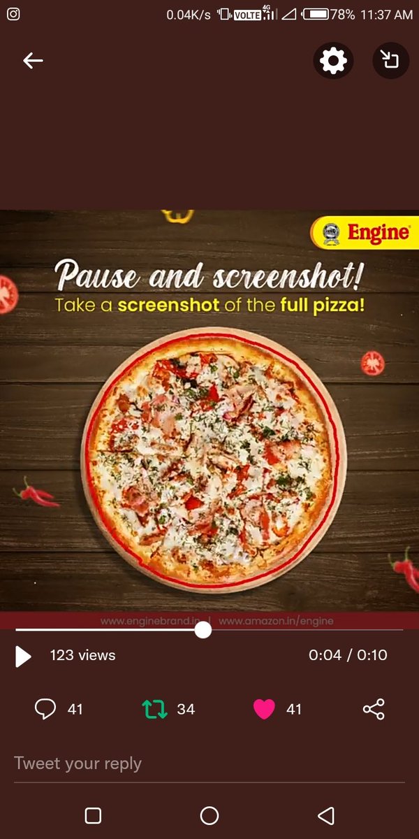 Chandansahoo378's tweet photo. @EngineBrand_in Here's my screenshot
#EngineBrand #PizzaDayContest #PizzaDay #Pizza #StopTheGIF #EngineProducts
@EngineBrand_in
@Ranjank1706 @igangadharr @Nalini18751612 @Smiley_Bharati @Gayathrimohan_ https://t.co/IK1xfHBBvc