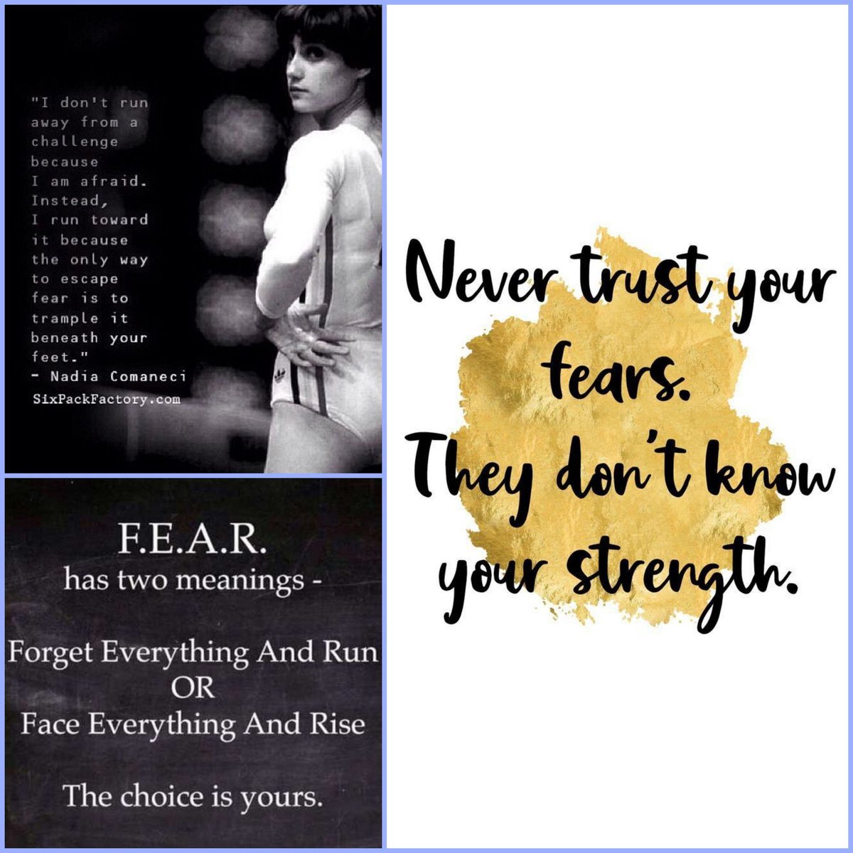 We are fearful of the unknown, the future, taking a chance. We worry about things before they happen when in reality, they tend to be never as bad as we perceived them. Today take those fears by the horns, accept the challenge &amp; trample all over them 💪🏼
#fear #anxiety #challenge