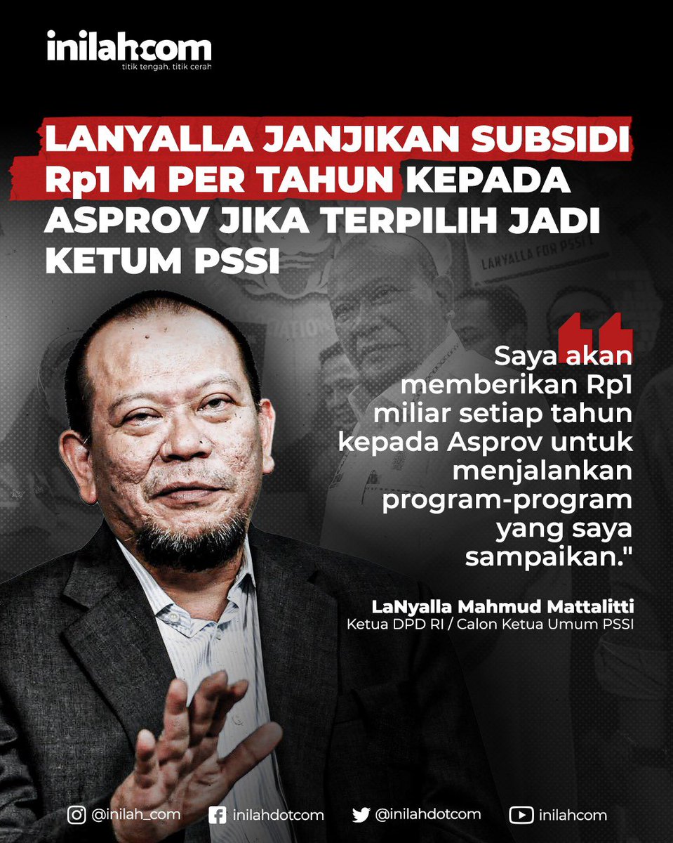 juvelinealdi's tweet image. "Tergantung dari program yg mereka laksanakan. Kalau mereka sanggup melakukan keseluruhannya, ya, otomatis akan kami suplai. Namun, kalau tidak melaksanakan, ya, pasti tidak berjalan."
#LaNyalla 

Himawari | Densus 88 | S23 Ultra | Man City | PSSI 

Sumber: @inilahdotcom