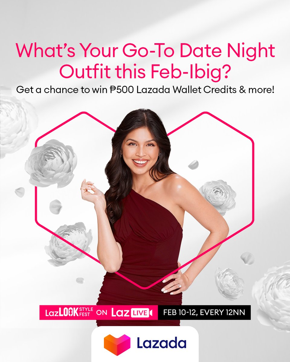 LazadaPH's tweet photo. How do you play with style when going out for a date? 😍 Show us below and get a chance to win Lazada Wallet Credits when you watch LazLive!

Don't forget to mark your calendars for Feb 10-12, every 12NN on your #LazadaPH app ✨

#SlayWithLazLook #MaineForLazada https://t.co/mi4I7stuZz